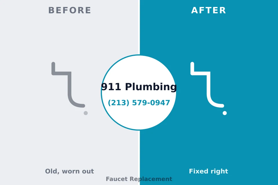 Before and after: plumbing repair Signal Hill, CA